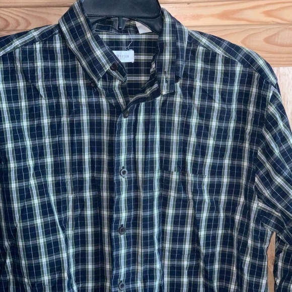 Van Heusen green plaid button down shirt size S 14-14 1/2 - Picture 2 of 3